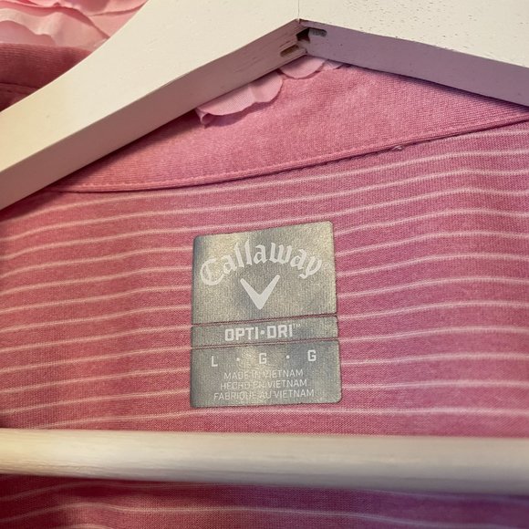 🛍️ 2 for $10 Callaway Striped Golf Polo Sz Large - Picture 4 of 6